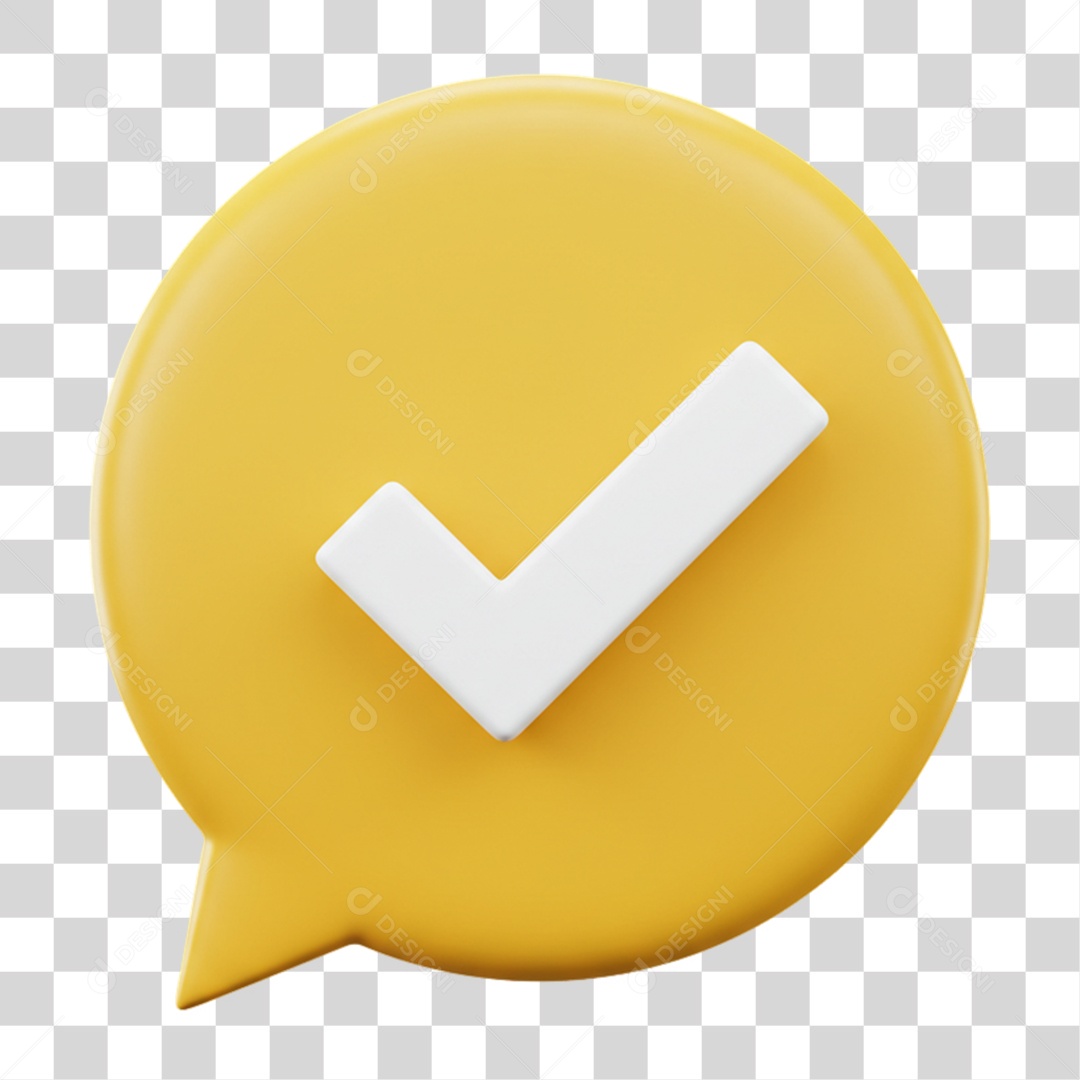 Elemento 3D Sinal de Verificação Check PNG Transparente