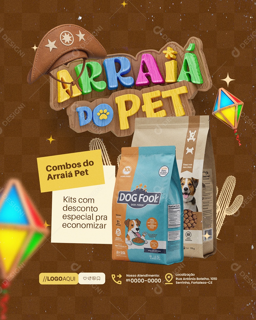 Petshop Combos do Arraiá do Pet Social Media PSD Editável