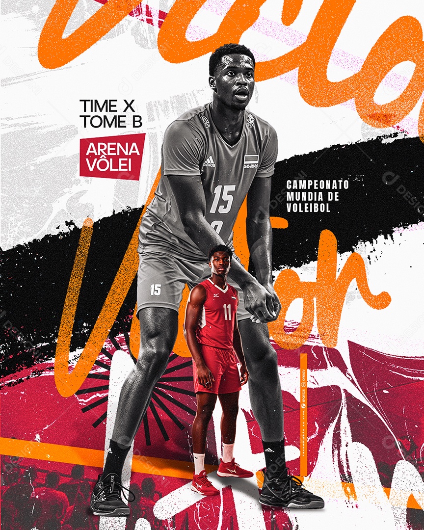 Campeonato Mundial de Voleibol Social Media PSD Editável