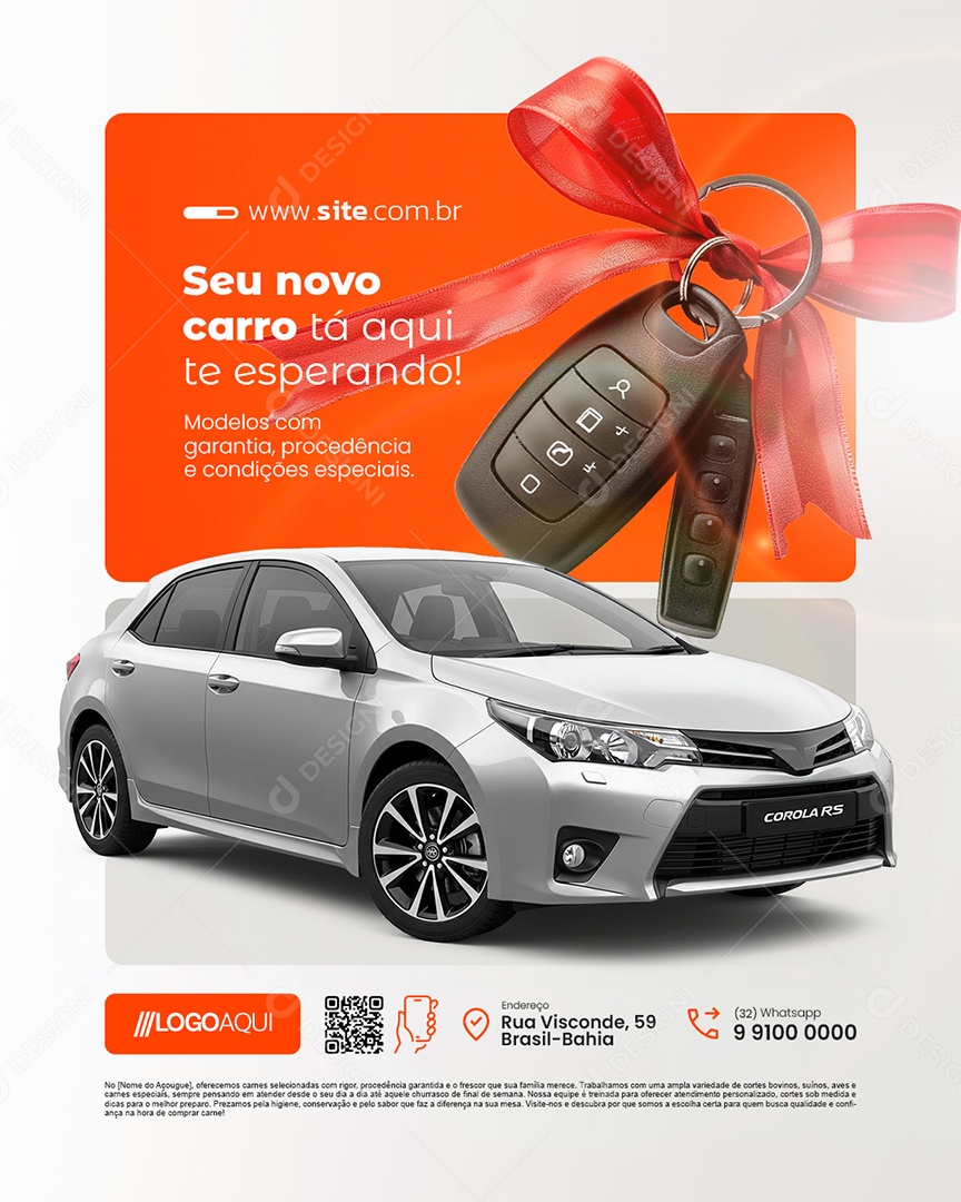 Concessionária Seu Novo Carro Tá Aqui Social Media PSD Editável