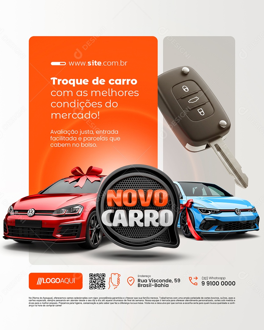 Concessionária Troque de Carro Com as Melhores Condições Social Media PSD Editável