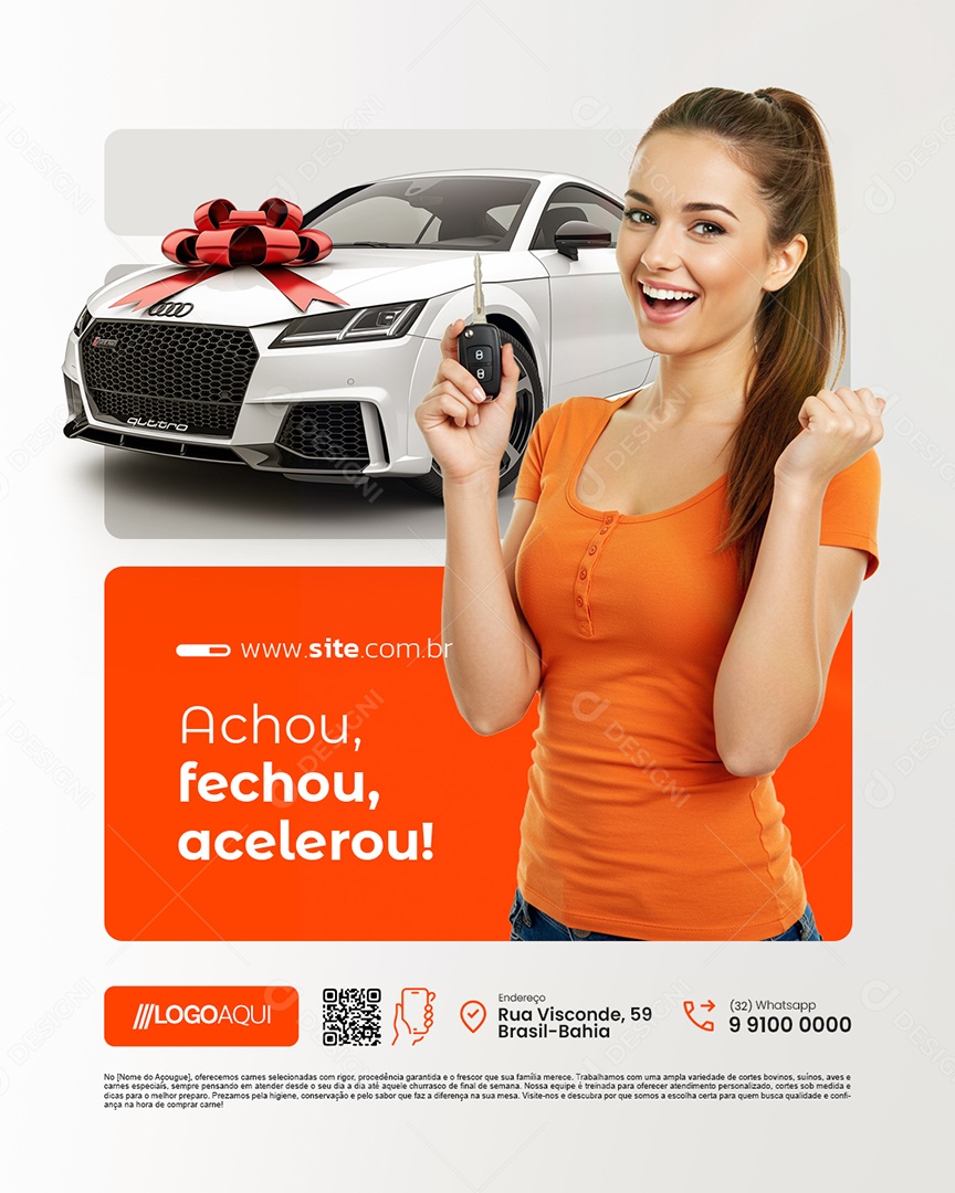 Concessionária Achou Fechou Acelerou Social Media PSD Editável