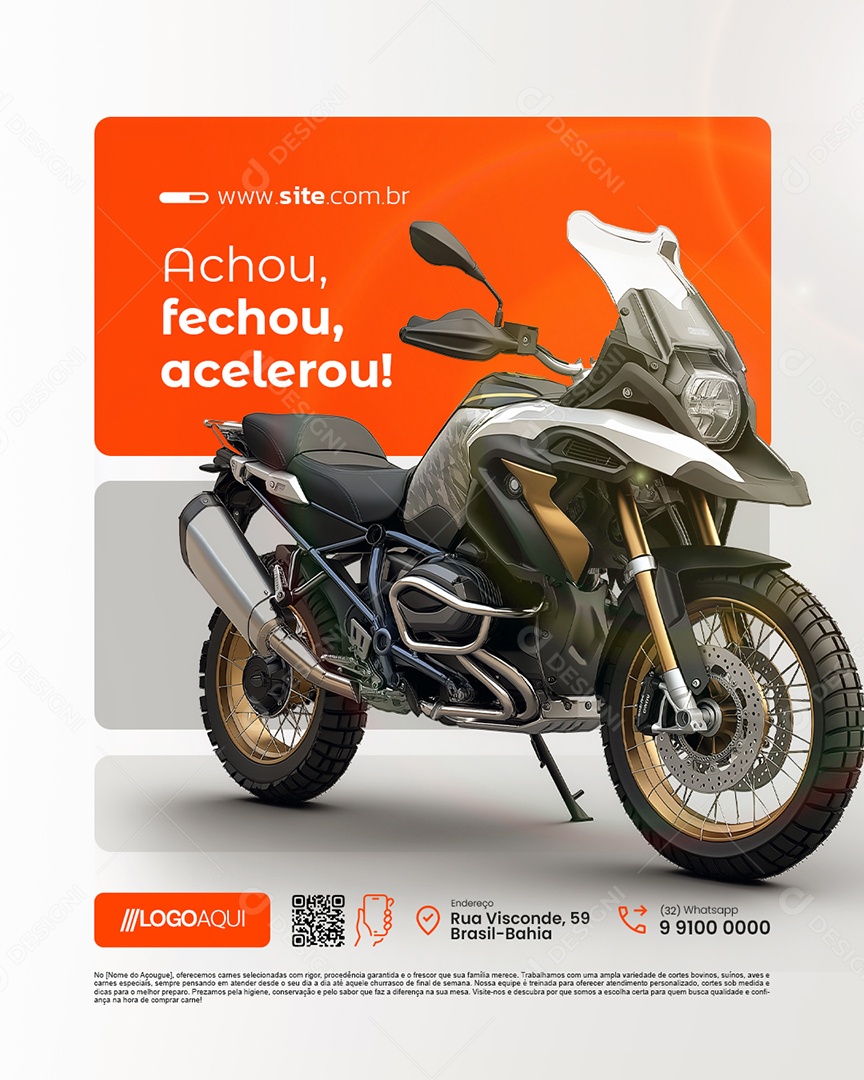 Concessionária Achou Fechou Acelerou Social Media PSD Editável