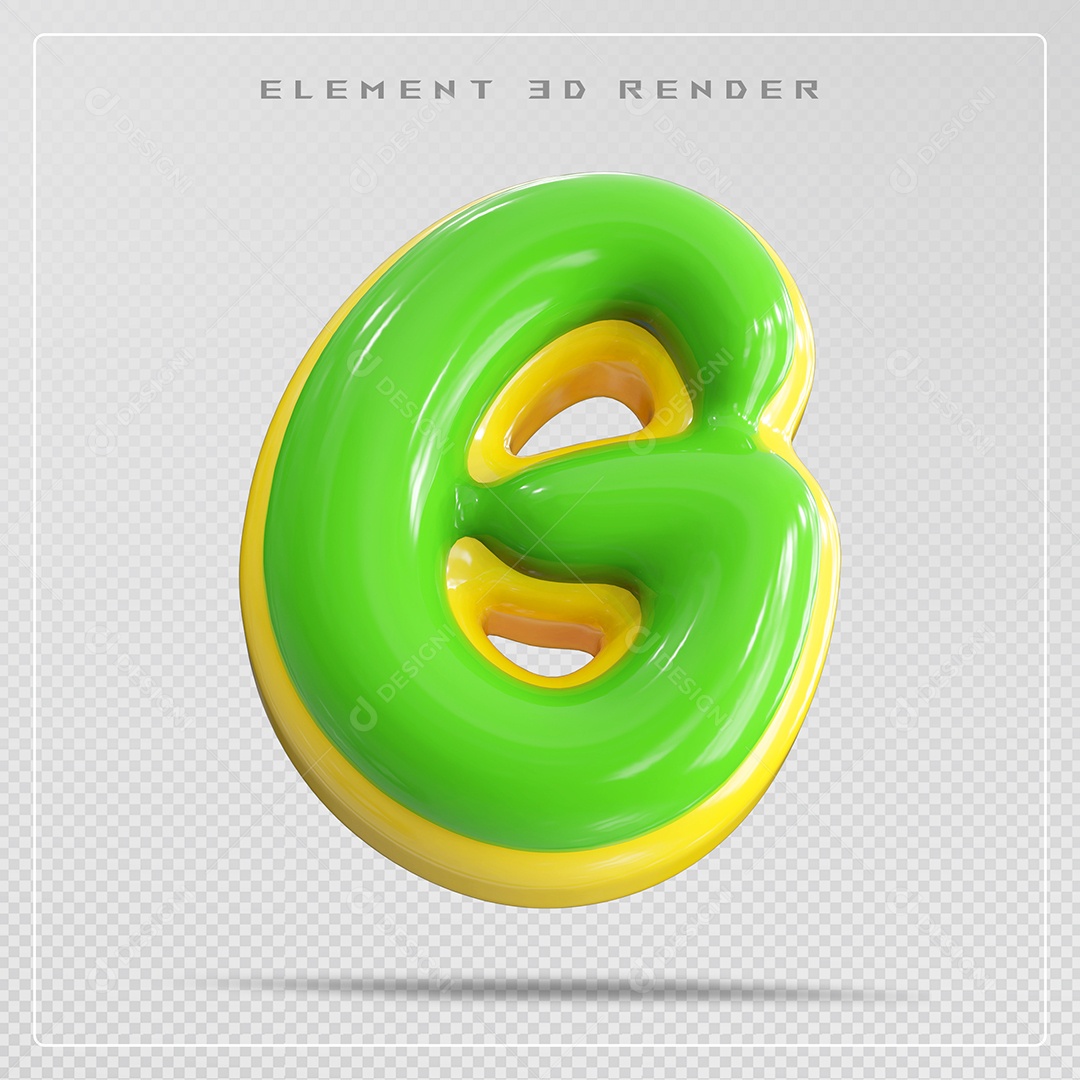 Elemento 3D Letra G Verde Para Composição PSD