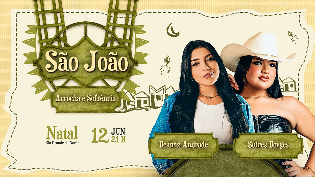 Banner Flyer São João Arrocha e Sofrência Social Media PSD Editável