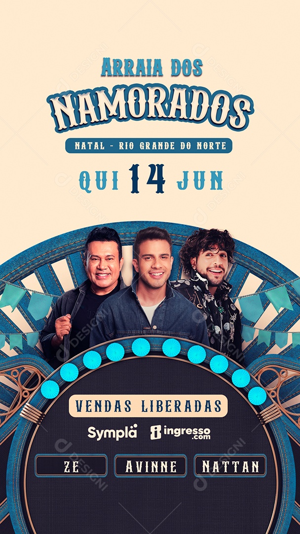 Story Flyer Agenda Semanal Arraiá dos Namorados Social Media PSD Editável