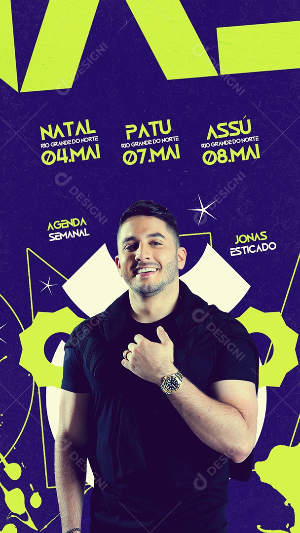 Story Flyer Agenda Semanal Jonas Esticado Social Media PSD Editável