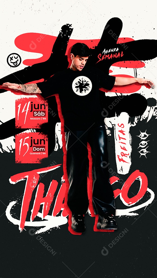 Story Flyer Agenda Semanal Thiago Freitas Social Media PSD Editável