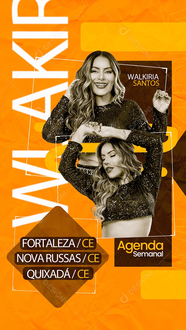 Story Flyer Agenda Semanal Walkiria Santos Social Media PSD Editável