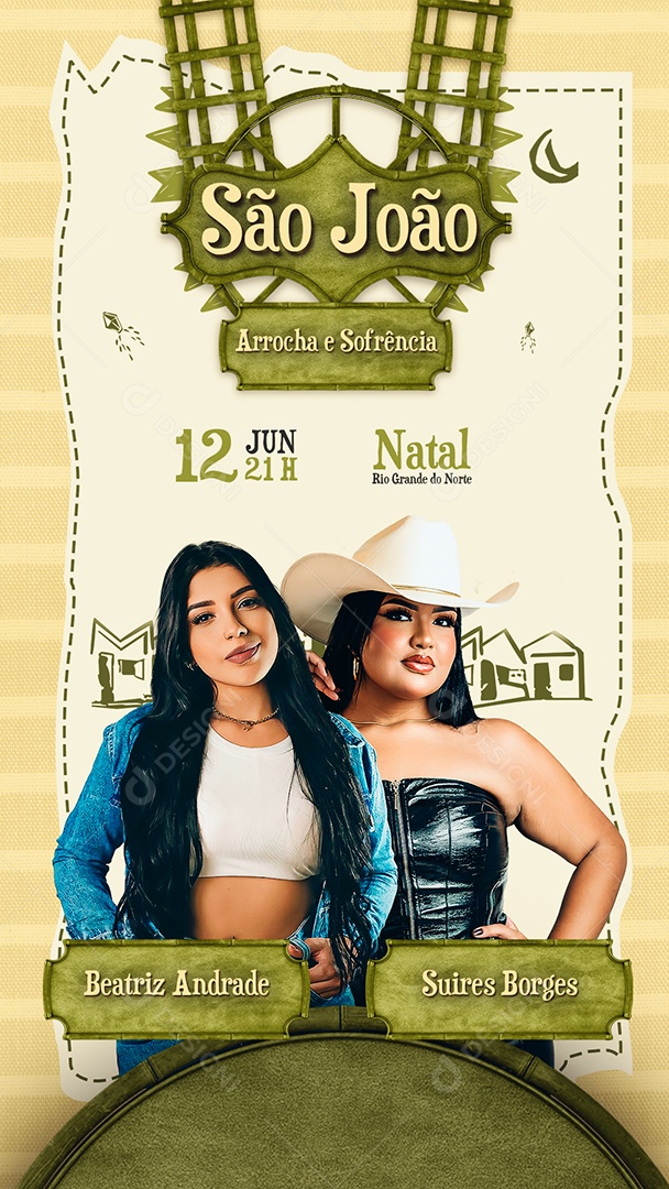 Story Flyer São João Arrocha e Sofrência Social Media PSD Editável