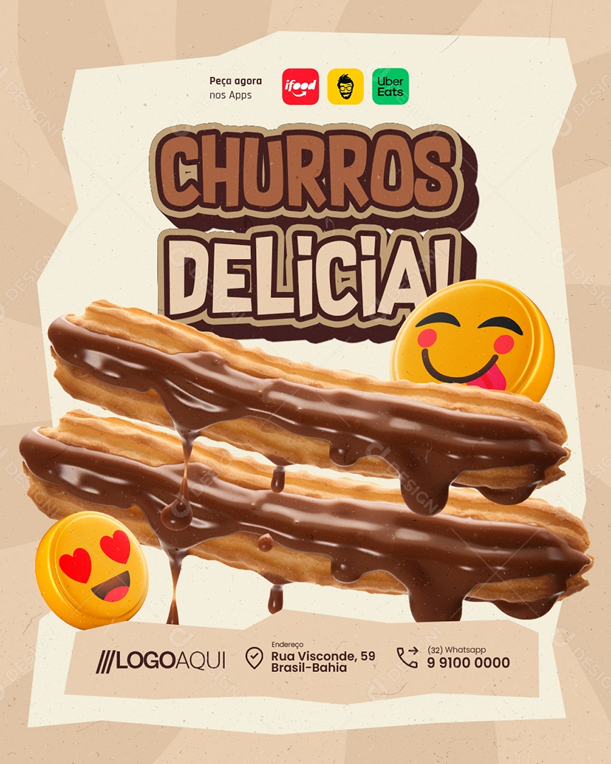 Churros Delicia Social Media PSD Editável