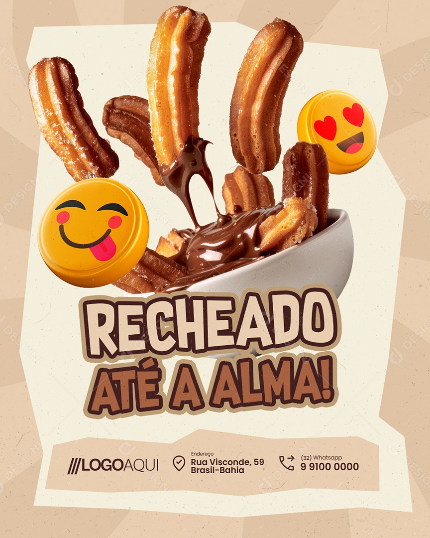 Churros Recheado Até a Alma Social Media PSD Editável