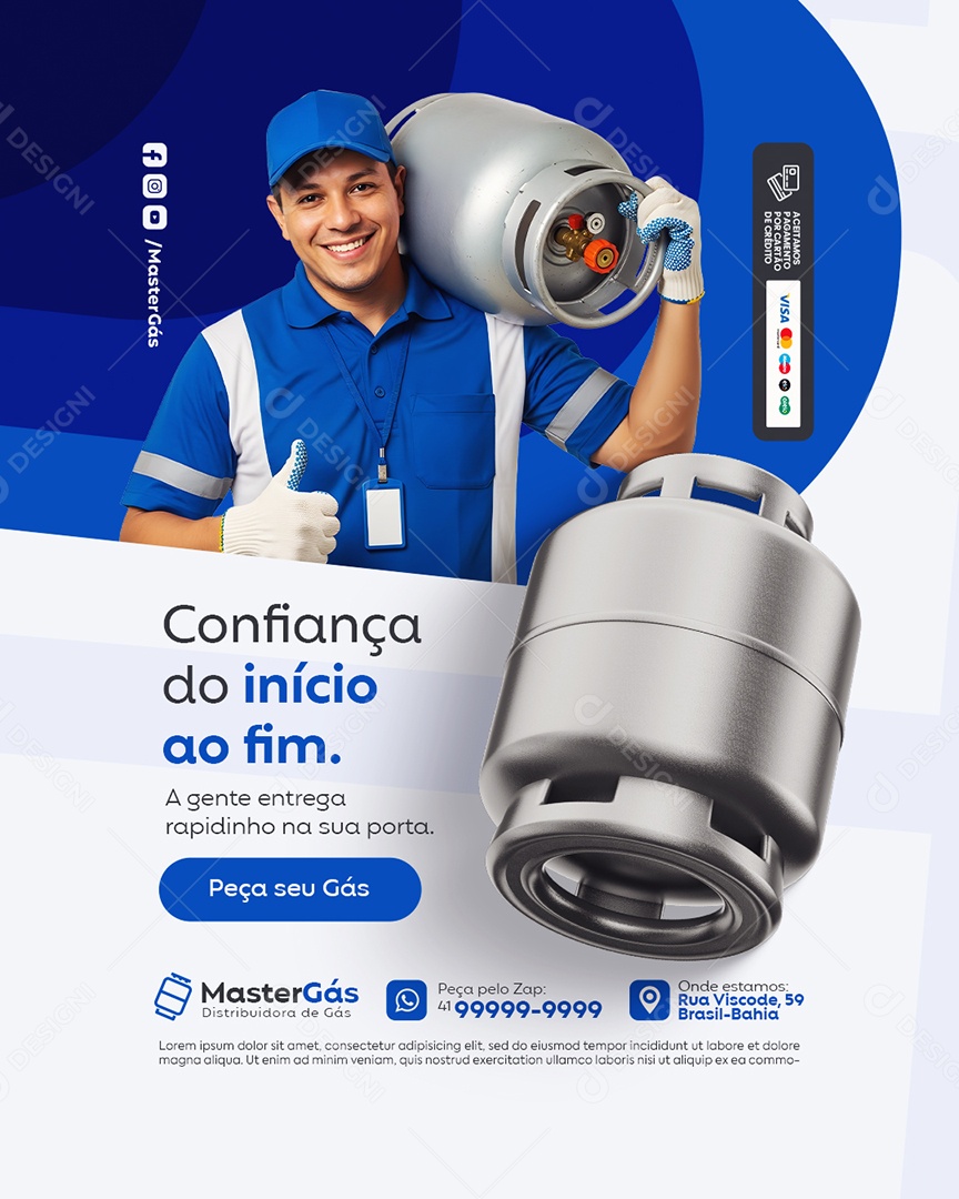 Distribuidora de Gás Confiança do Inicio ao Fim Social Media PSD Editável