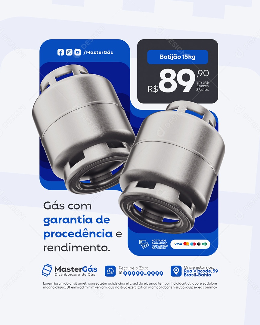 Distribuidora de Gás Ofertas Social Media PSD Editável