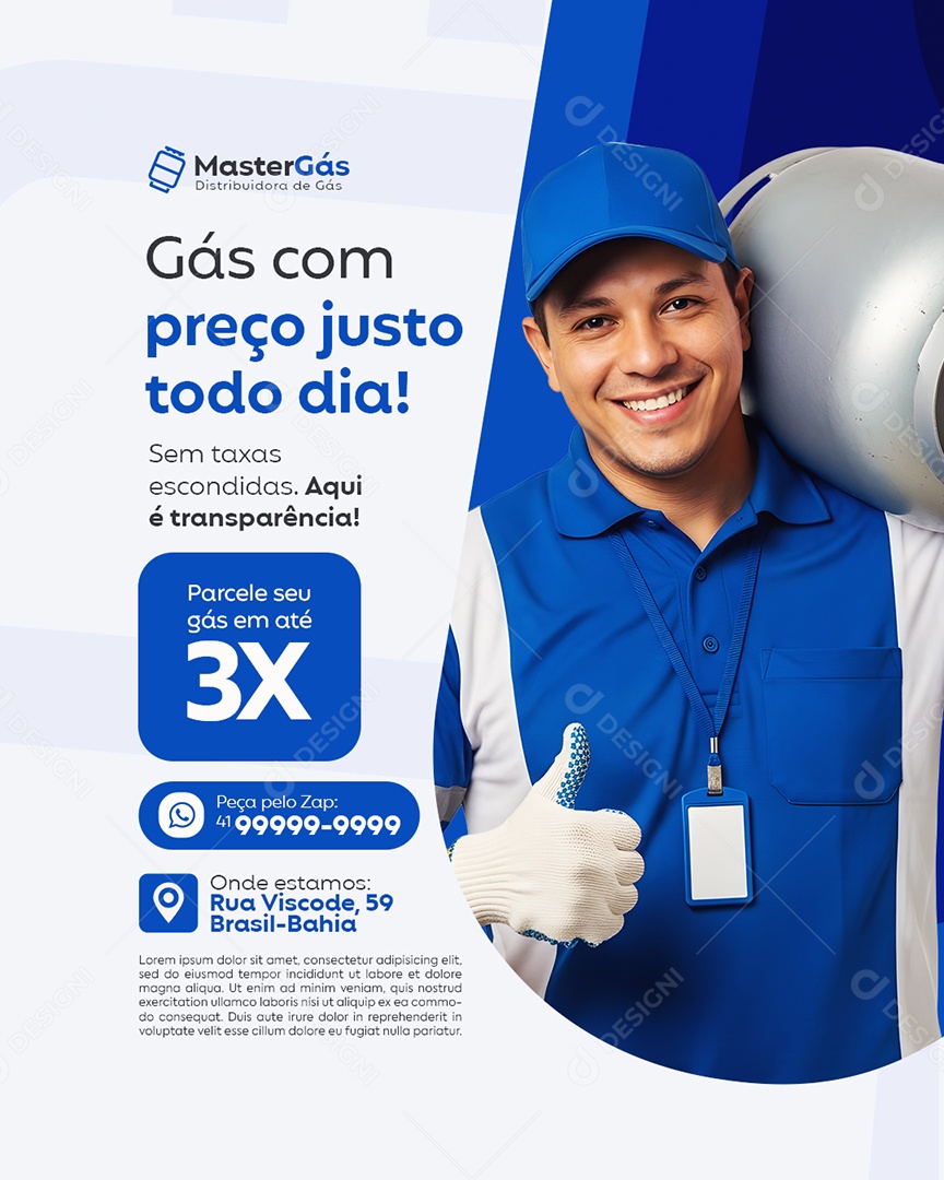 Distribuidora de Gás Preço Justo Social Media PSD Editável