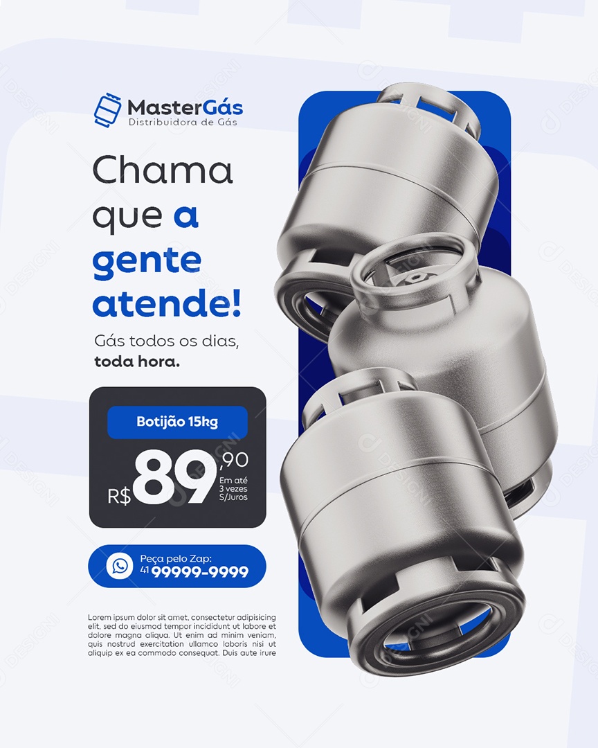Distribuidora de Gás Chama que a Gente Entende Social Media PSD Editável
