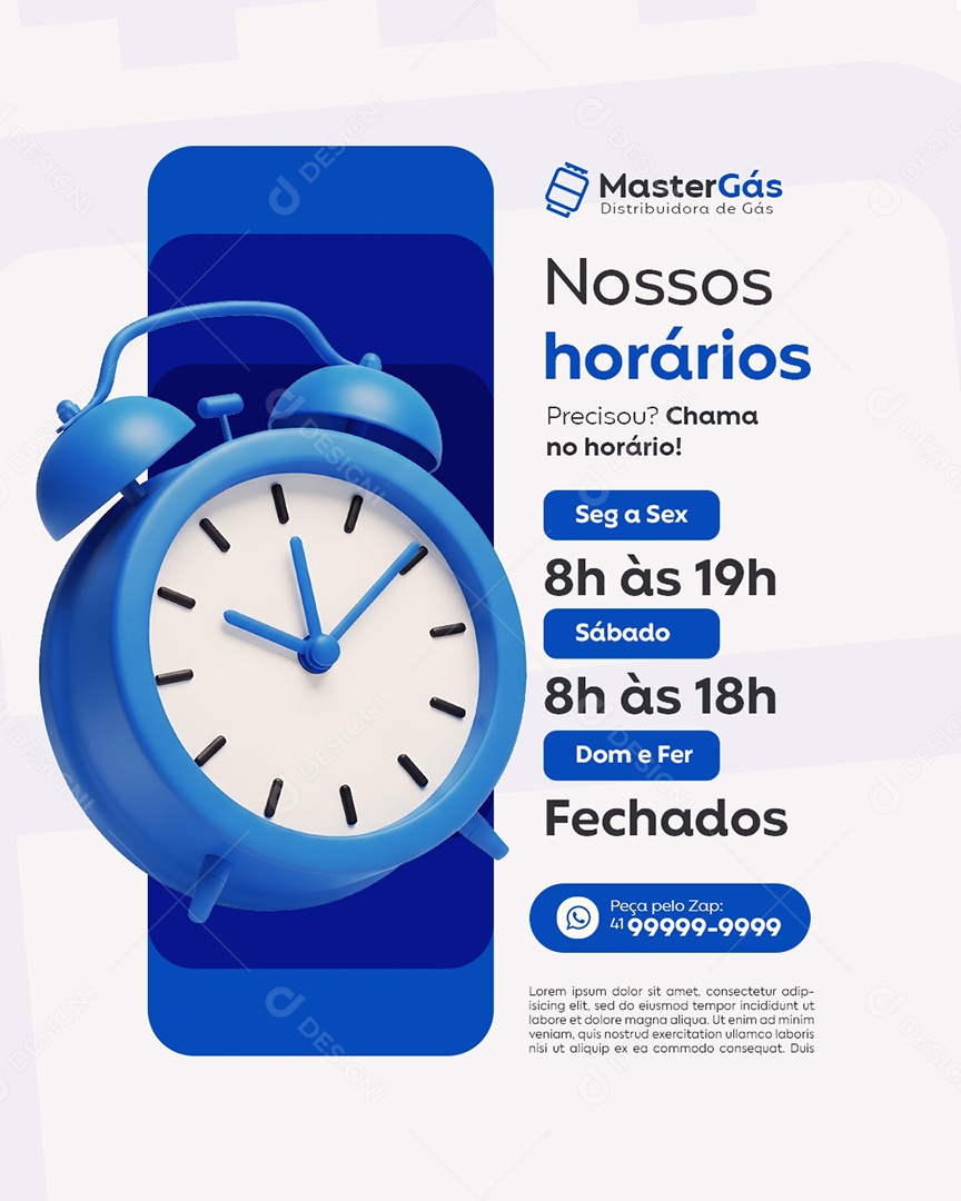 Distribuidora de Gás Nossos Horários Social Media PSD Editável