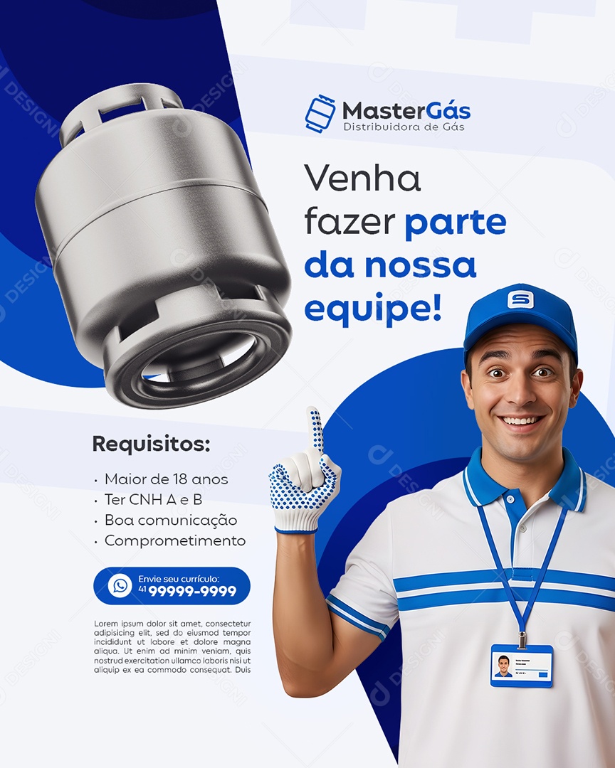 Distribuidora de Gás Venha Fazer Parte da Nosso Equipe Social Media PSD Editável