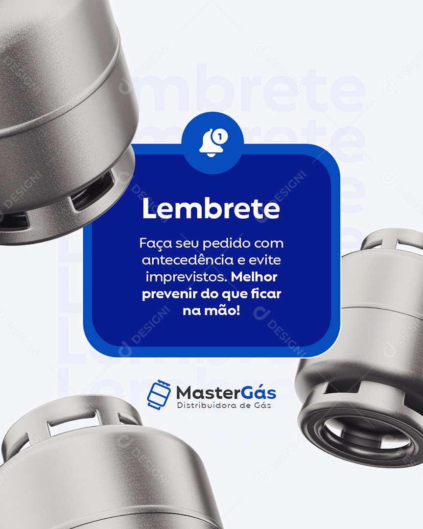Distribuidora de Gás Lembrete Social Media PSD Editável