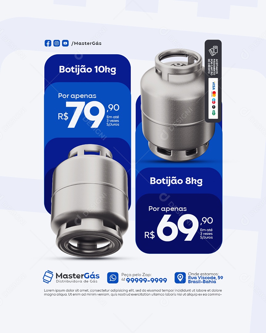 Distribuidora de Gás Ofertas Social Media PSD Editável