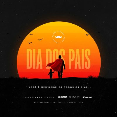 Feliz Dia dos Pais 10 de Agosto Social Media PSD Editável