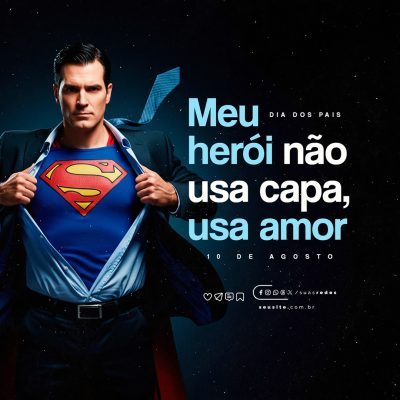 Feliz Dia dos Pais 10 de Agosto Social Media PSD Editável