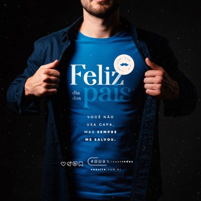 Feliz Dia dos Pais 10 de Agosto Social Media PSD Editável