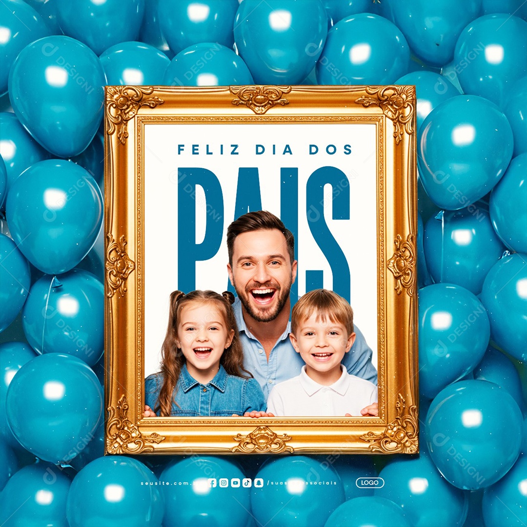 Feliz Dia dos Pais 10 de Agosto Social Media PSD Editável