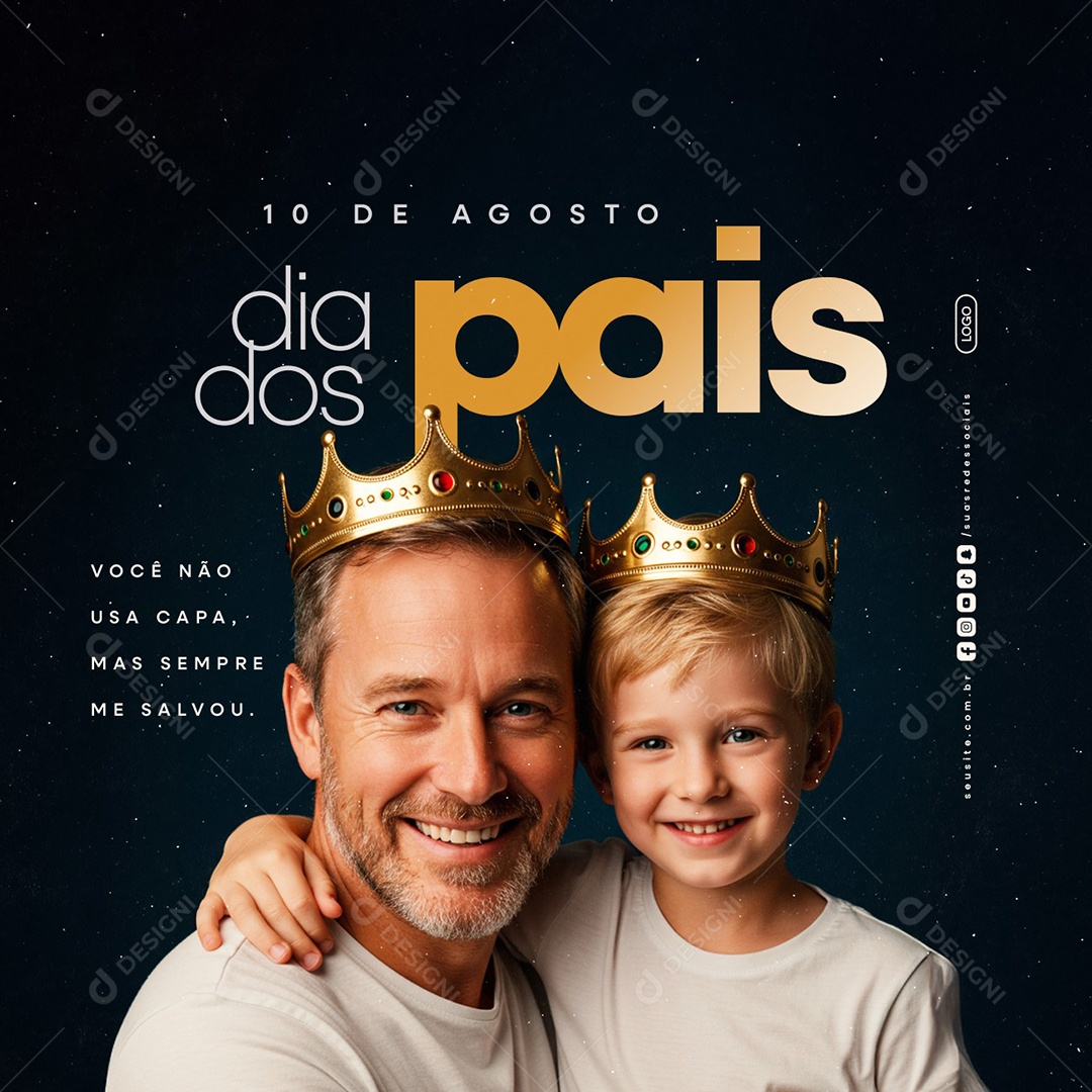 Feliz Dia dos Pais 10 de Agosto Social Media PSD Editável
