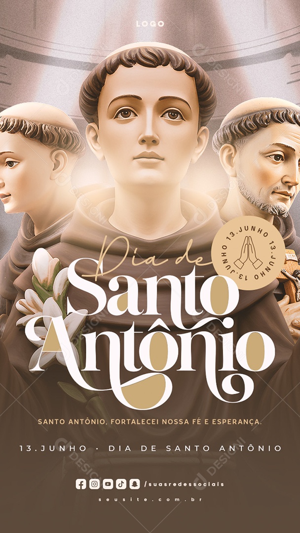 Story Dia De Santo Antônio 13 De Junho Social Media PSD Editável