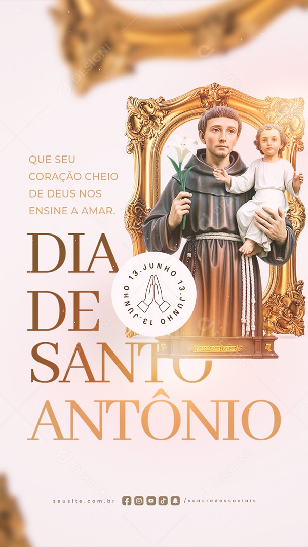 Story Dia De Santo Antônio 13 De Junho Social Media PSD Editável