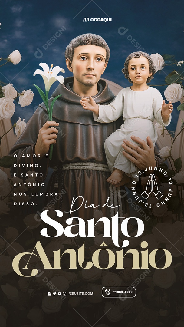 Story Dia De Santo Antônio 13 De Junho Social Media PSD Editável