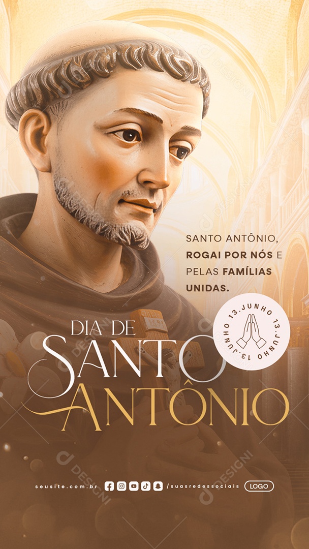 Story Dia De Santo Antônio 13 De Junho Social Media PSD Editável