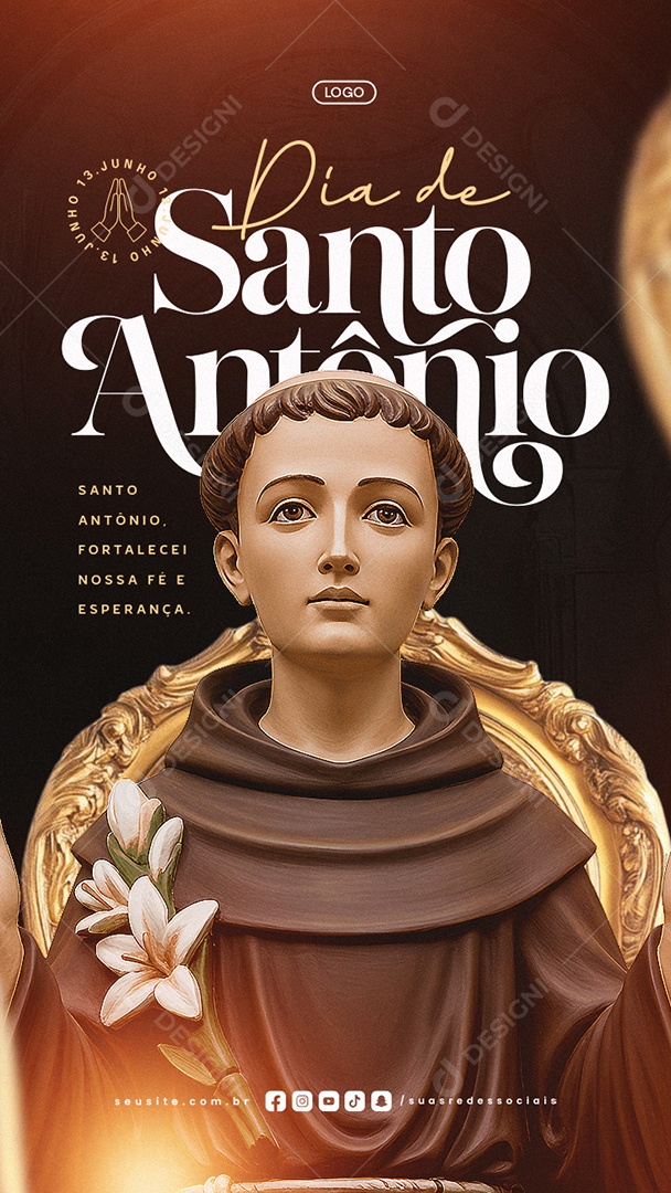 Story Dia De Santo Antônio 13 De Junho Social Media PSD Editável