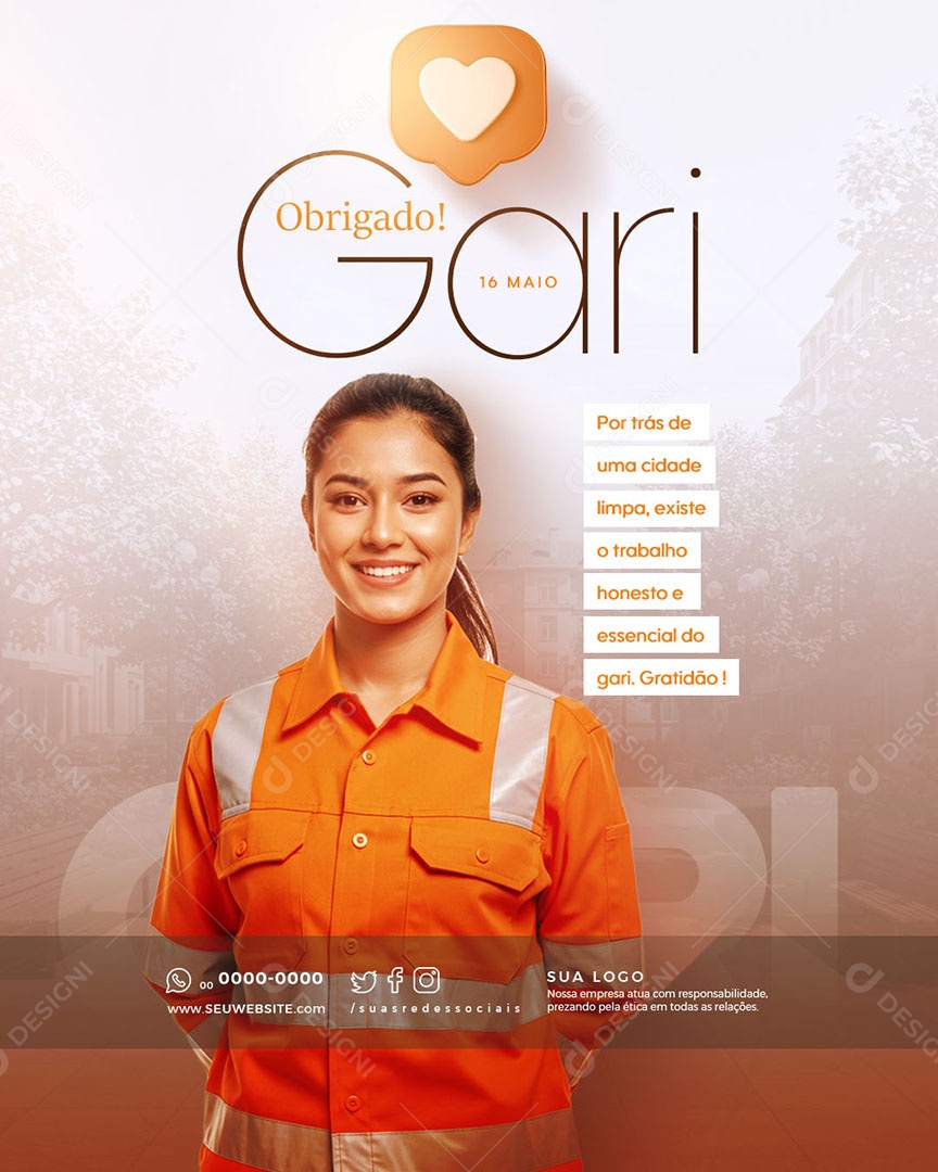 Obrigado Gari Social Media PSD Editável