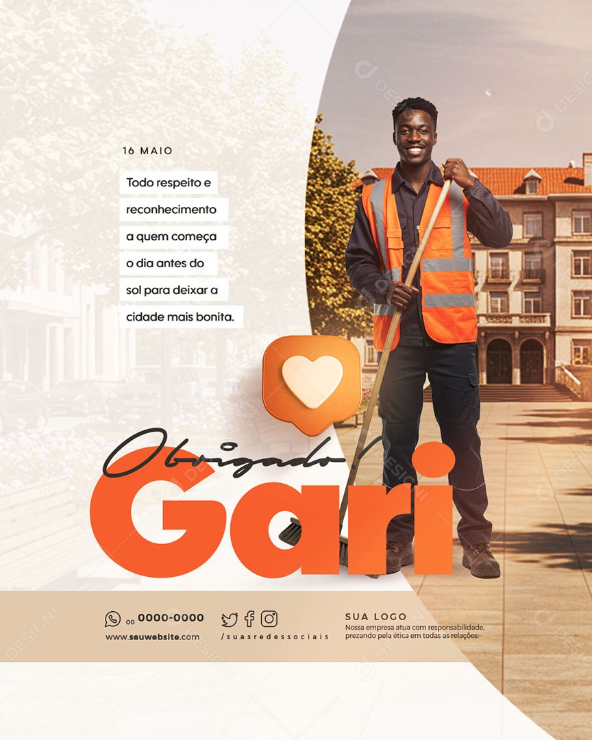 Obrigado Gari Social Media PSD Editável