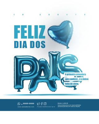 Feliz Dia dos Pais Social Media PSD Editável