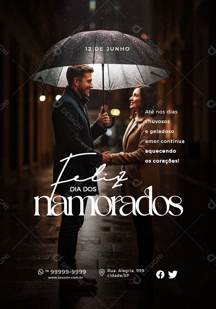 Feliz Dia dos Namorados 12 de Junho Social Media PSD Editável