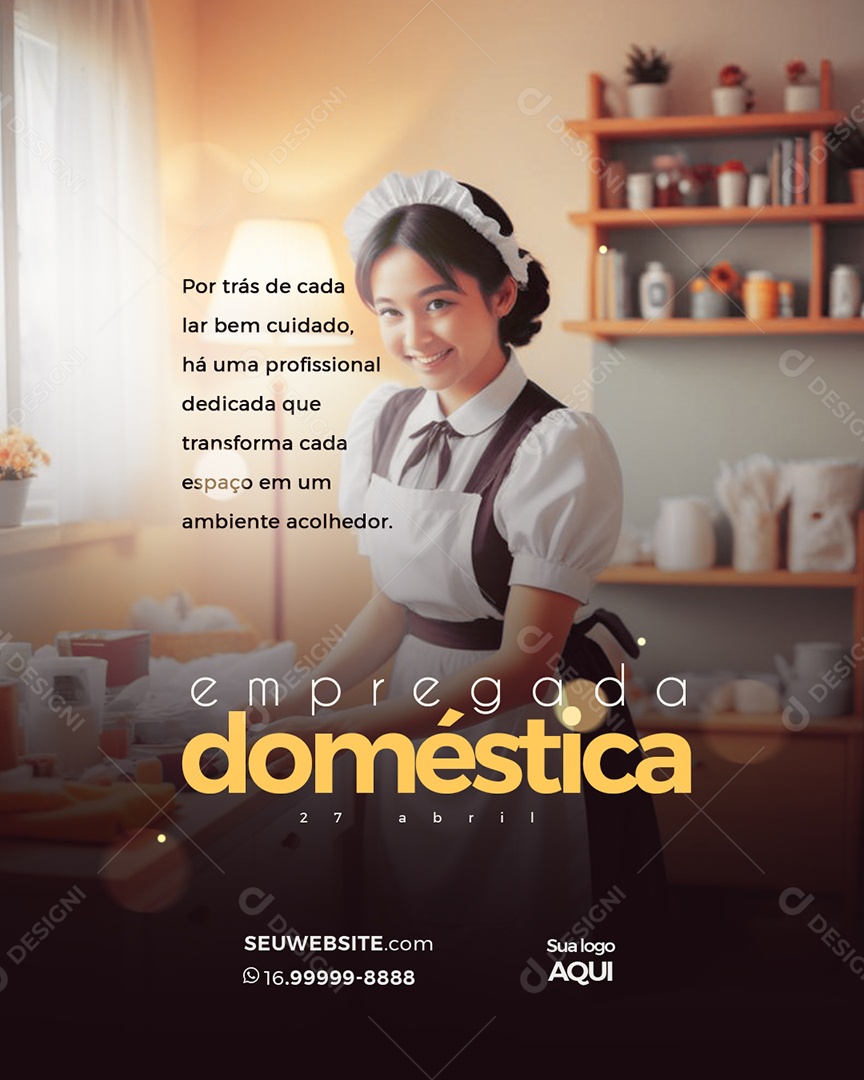 Empregada Doméstica 27 Abril Social Media PSD Editável
