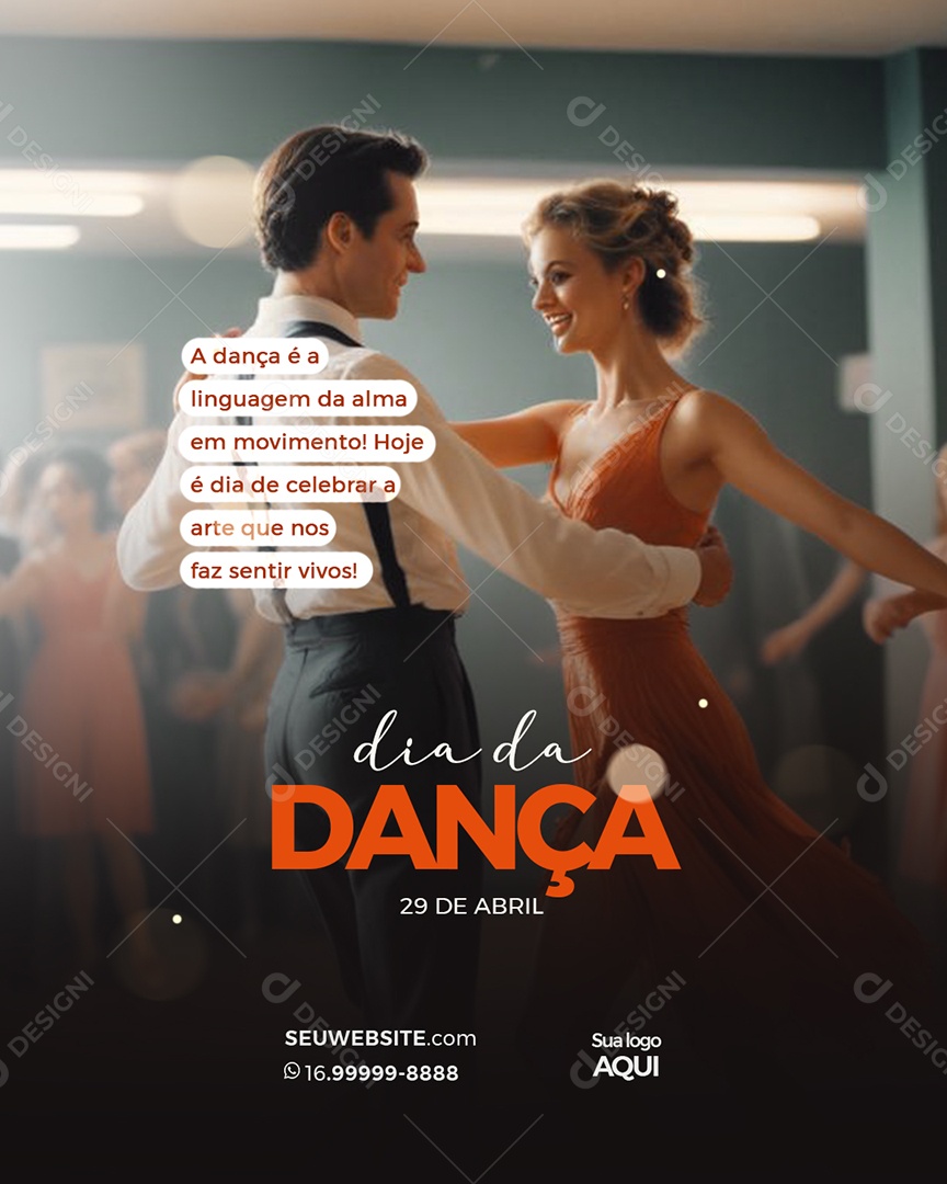 Dia Da Dança 29 De Abril Social Media PSD Editável