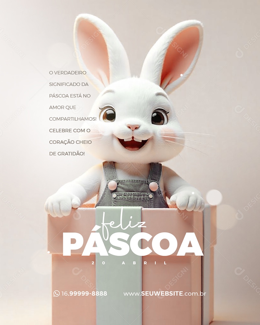 Feliz Páscoa 20 de Abril Social Media PSD Editável