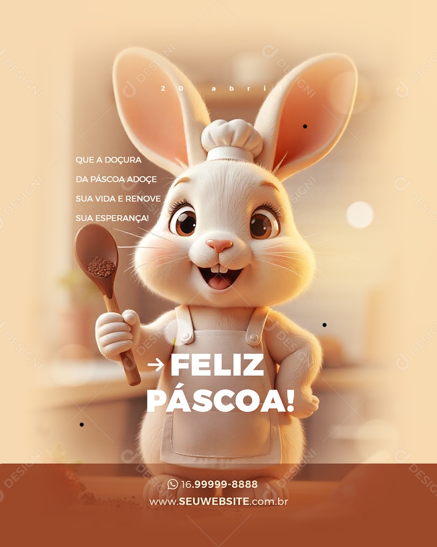 Feliz Páscoa Social Media PSD Editável