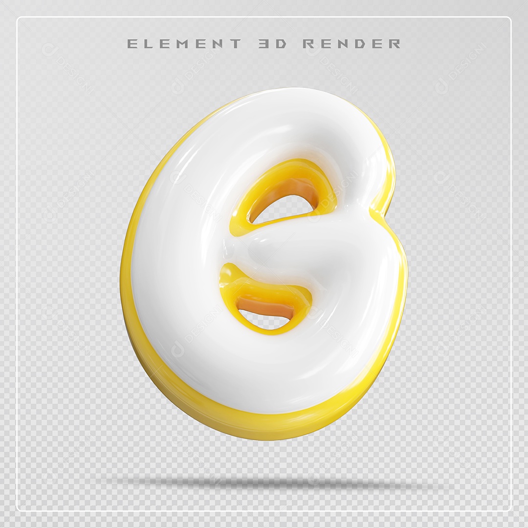 Elemento 3D Letra G Branco Para Composição PSD
