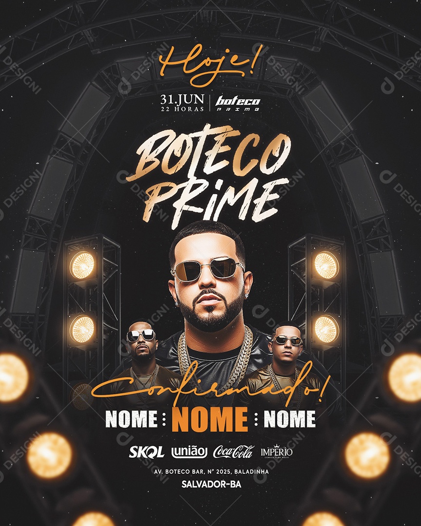 Flyer Boteco Prime Social Media Story PSD Editável