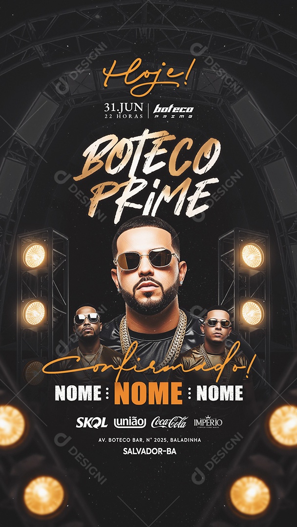Flyer Boteco Prime Social Media Story PSD Editável