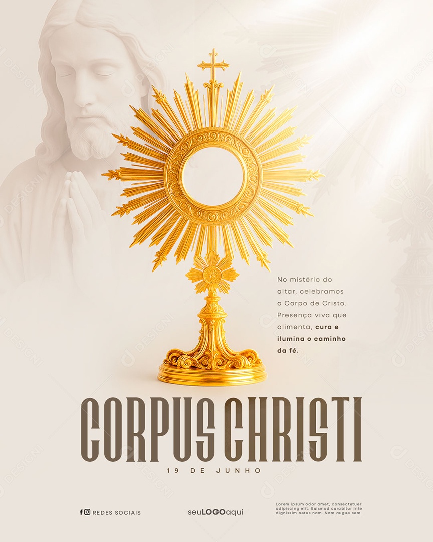 Dia de Corpus Christi 19 de Junho Social Media PSD Editável