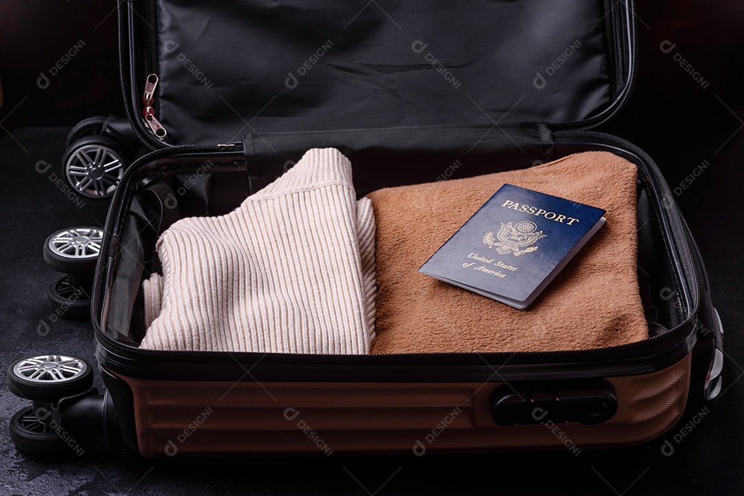 Passaporte internacional de um cidadão mala