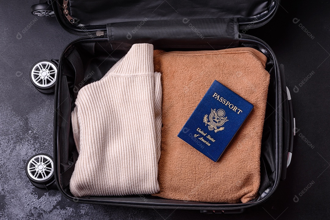 Passaporte internacional de um cidadão mala