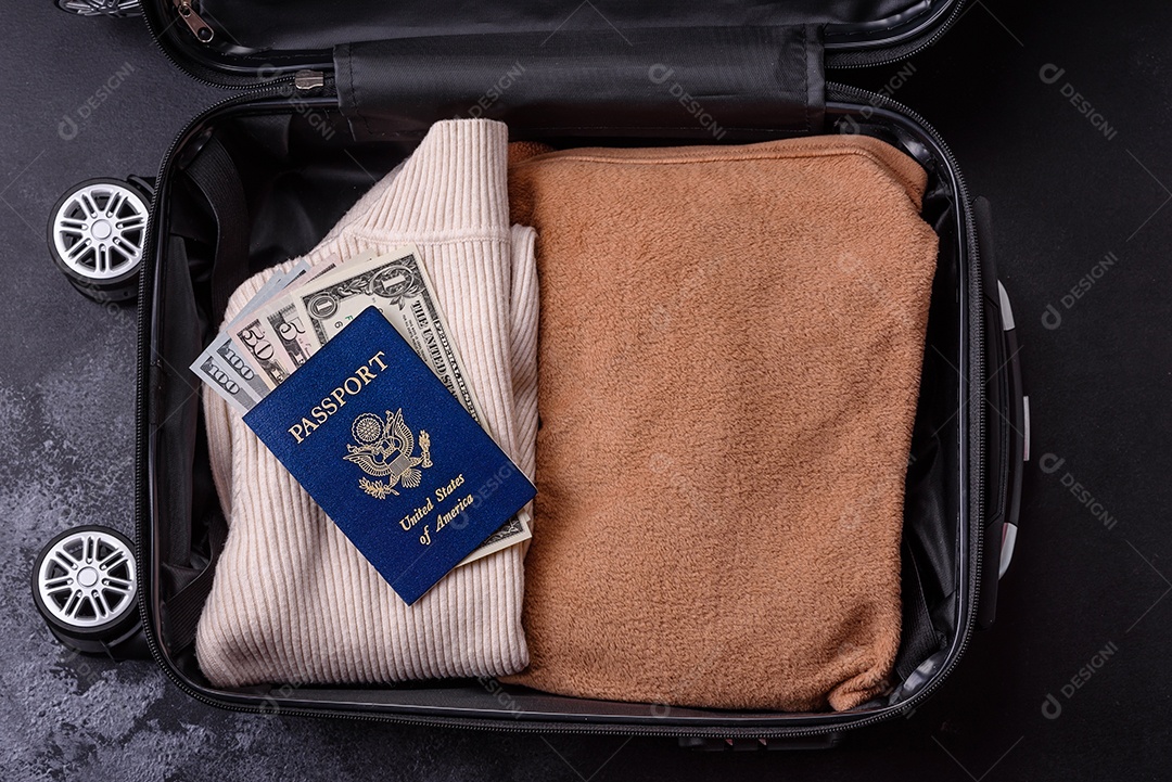 Passaporte internacional de um cidadão mala