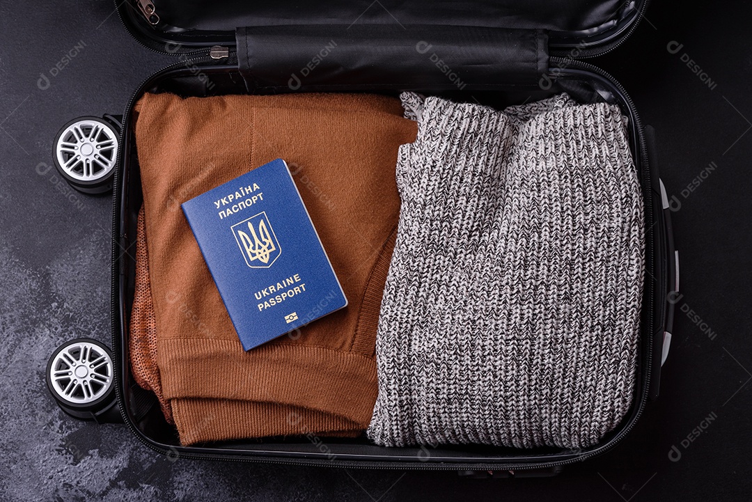 Passaporte internacional de um cidadão mala